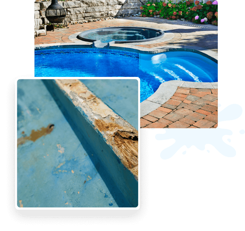 Clean and bright pool deck with professional pressure washing